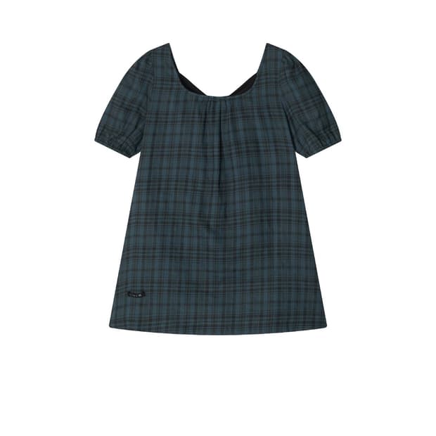 콜로신스 BLACK TIE BLOUSE TEAL CHECK