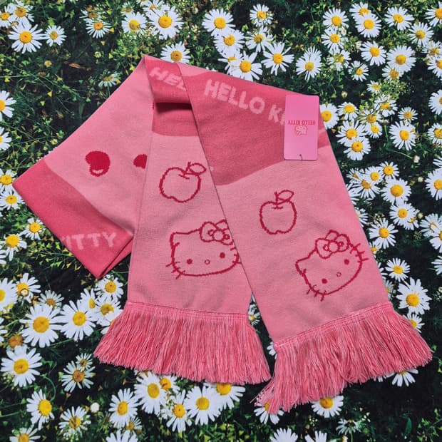 Hello kitty 헬로키티 핑크 머플러 목돌이 새상품
