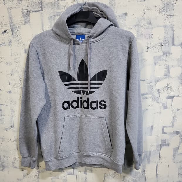 아디다스 파이어버드 기모 후드티 회색 