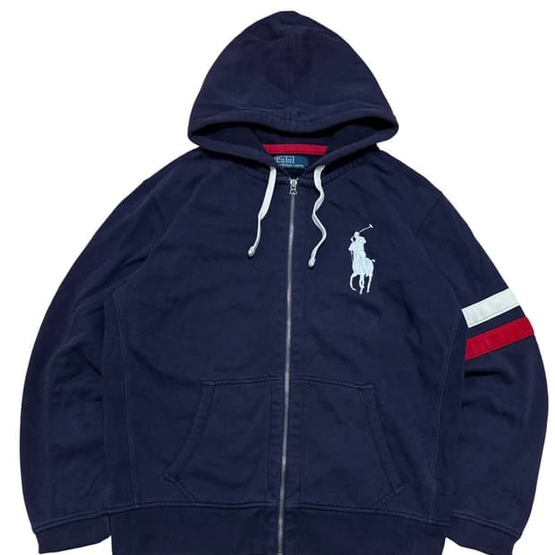 (상태최상!!) 대대장 폴로 빅포니 네이비 후드집업