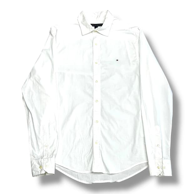 Tommy Hilfiger 화이트 코튼 셔츠