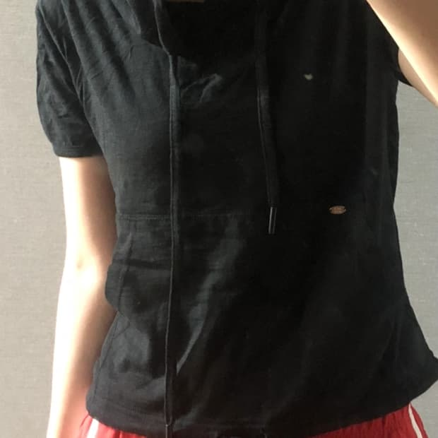 페일제이드 slub hoodie 반팔 후드티 블랙 S