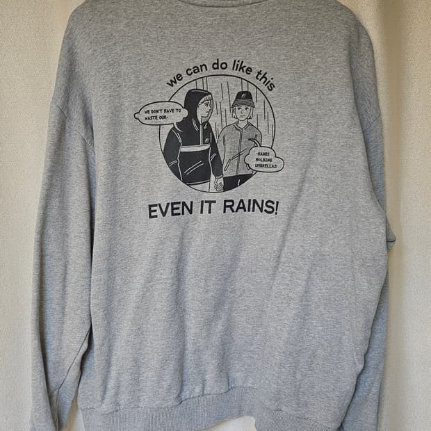 K-WAY(까웨) 멜란지그레이 맨투맨 (XL)