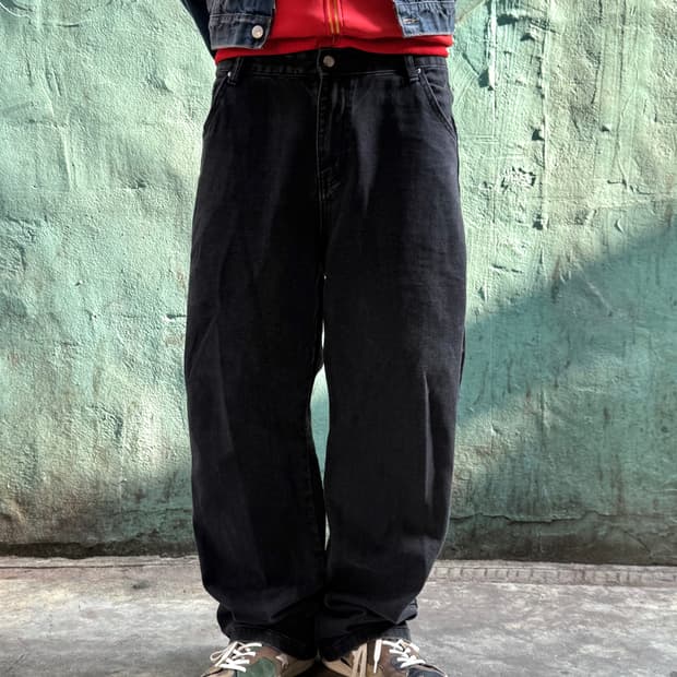 블랙진 삼선줄 커스텀 팬츠