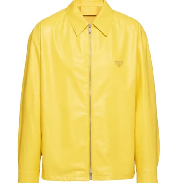 프라다 sunny yellow nappa leather jacket