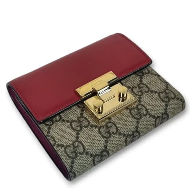 [정품,풀구성품] 구찌 GG 슈프림 패드락 투톤 반지갑