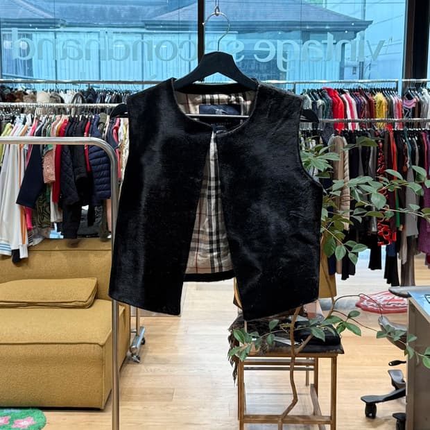 버버리 블랙 송치 베스트 자켓 