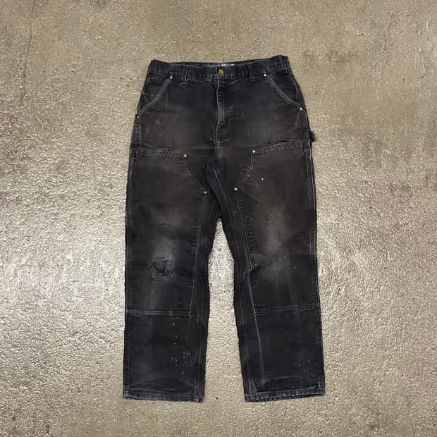 Carhartt 블랙 더블니 팬츠 (33“)