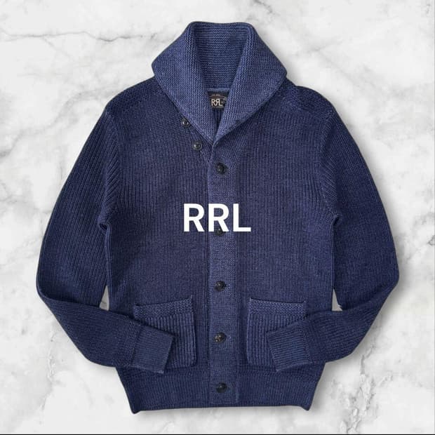 RRL 인디고 핸드 다이드 숄칼라 가디건