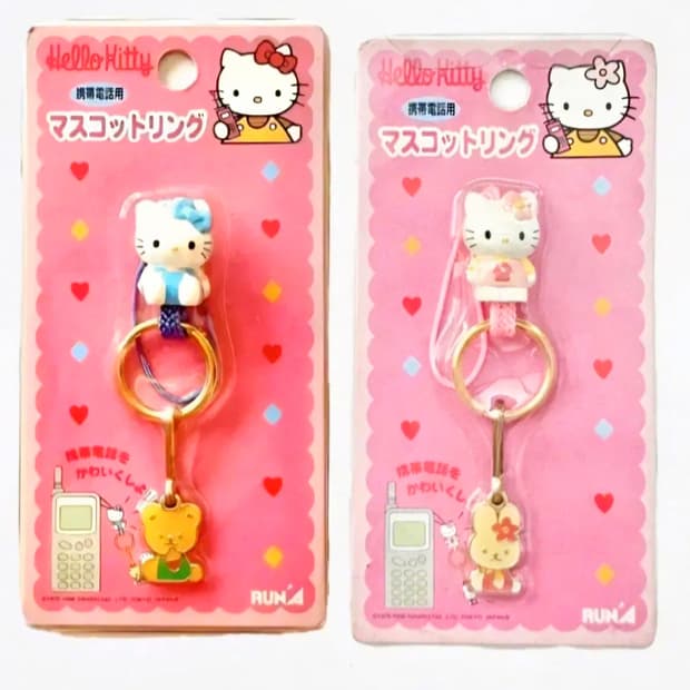 키티2종세트,키티캐시 스트랩, 키티 캐시 타이니참 키링, 키티 키홀더