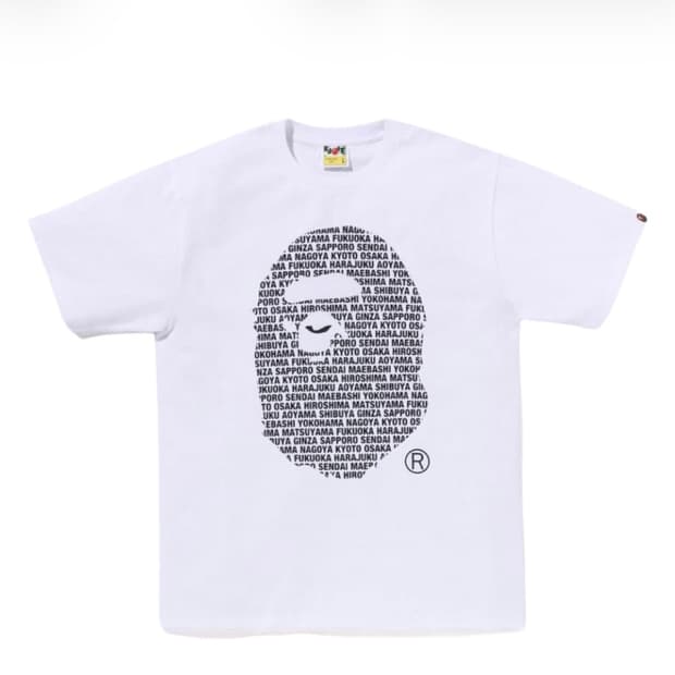 베이프 재팬 에이프 헤드 티셔츠 화이트