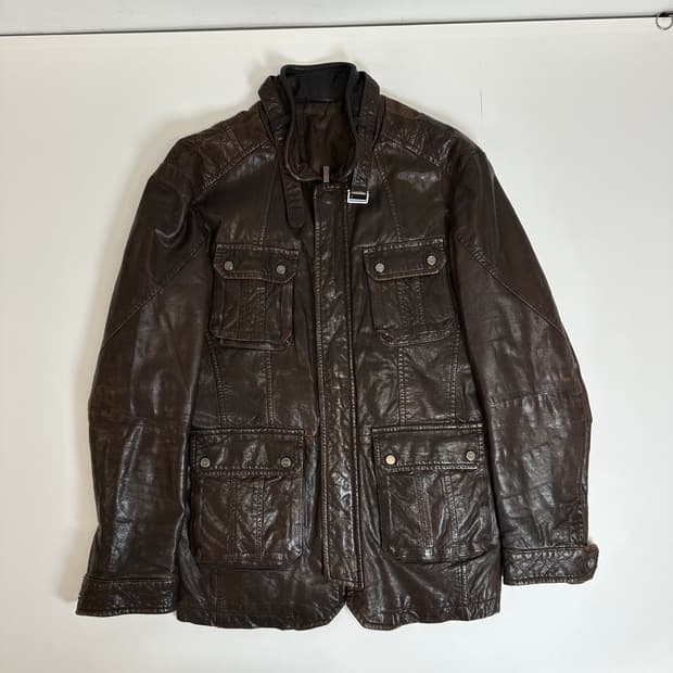 킨록 양가죽포켓 버클 자켓(안감누빔)