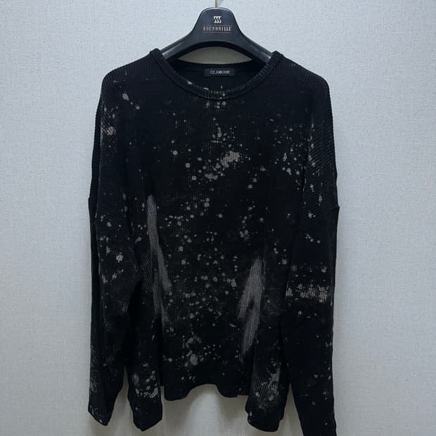 빈티지 그런지 타이다이 오버핏 니트 블랙