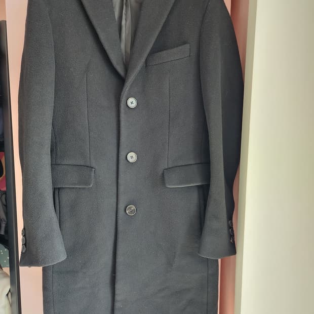 SYSTEM 시스템 옴므 울100% 코트 팜. 100사이즈 블랙