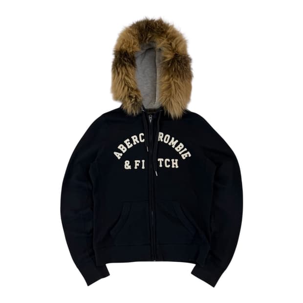 아베크롬비 울프죠 y2k 퍼 후드집업 네이비