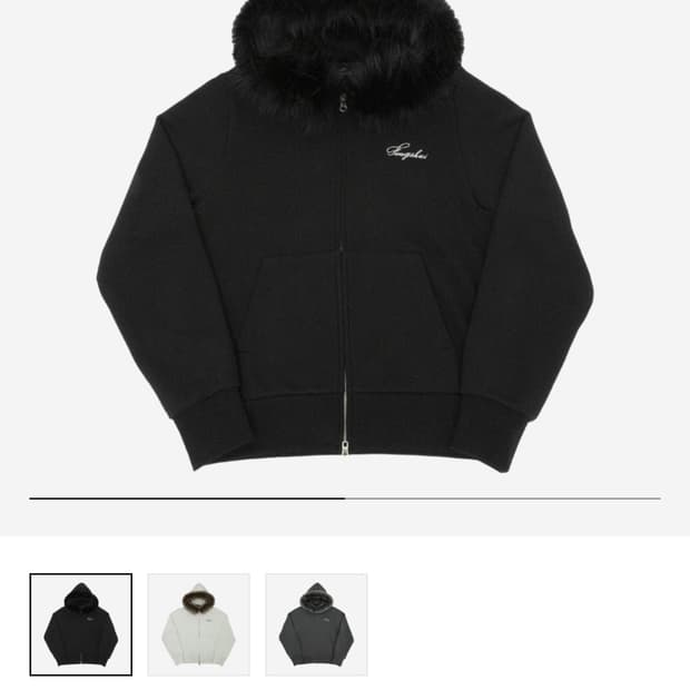 FENGSHUI Small Logo Fur Hood ZipUp black