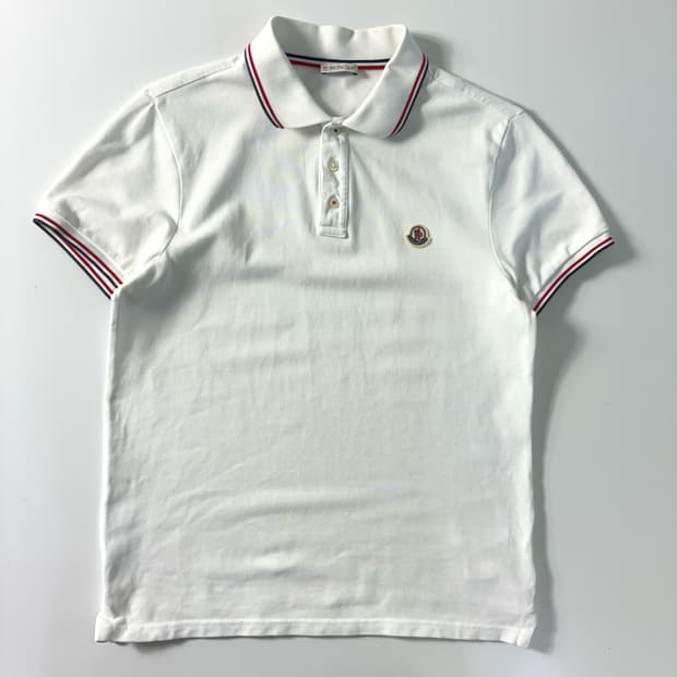Moncler 몽클레어 로고 옵티컬 화이트 폴로셔츠