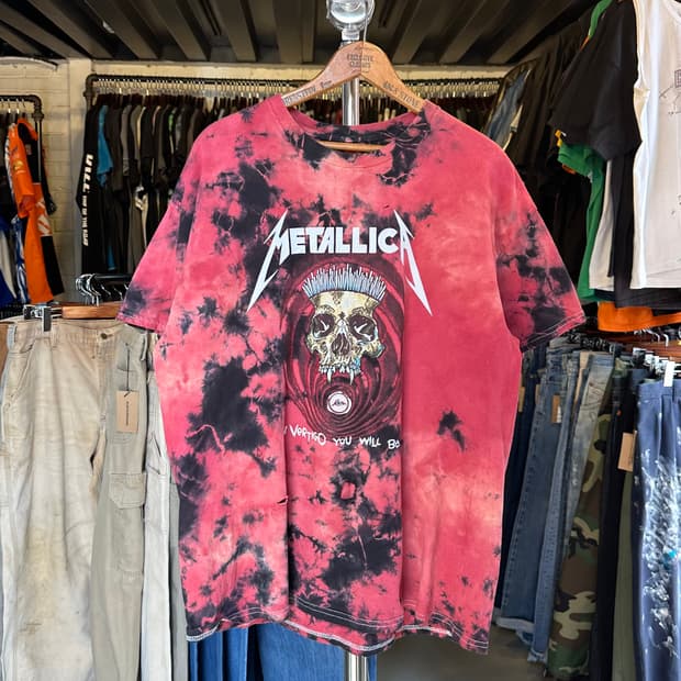 메탈리카 락밴드 프린팅 타이다이 티셔츠