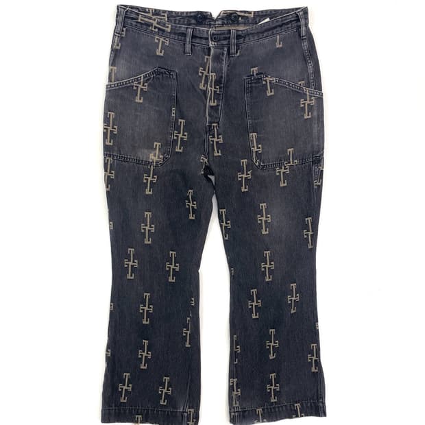 블랙사인 15FW 모키 자카드 몽고메리 팬츠 플레어 34