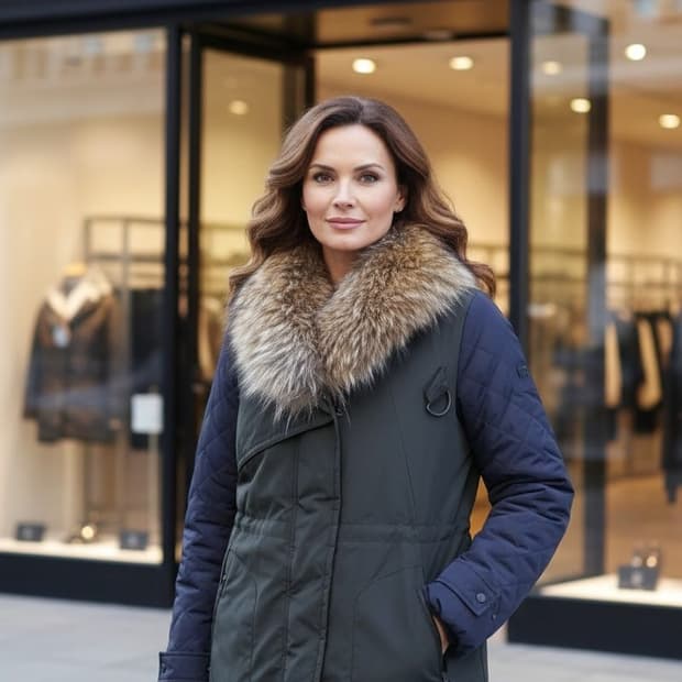 66.Satin 라쿤퍼 다운패딩 