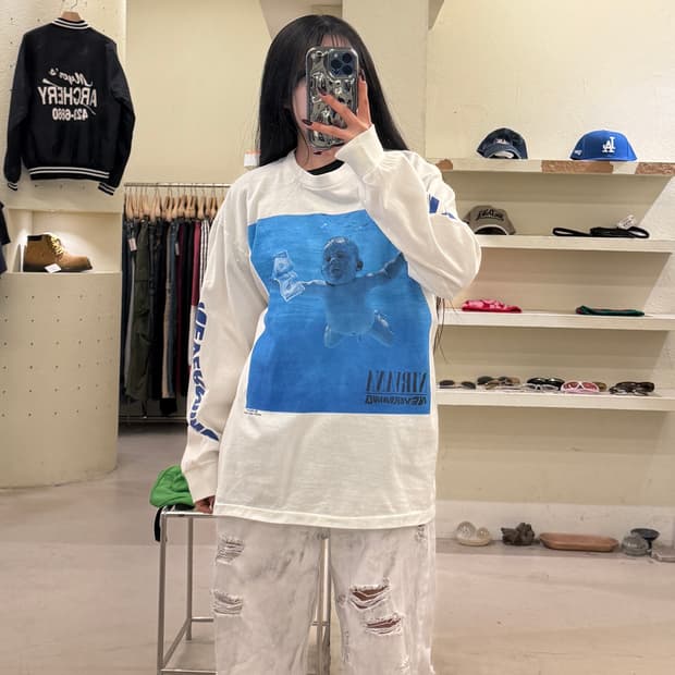 너바나 네버마인드 프린팅 긴팔 티셔츠 U1152