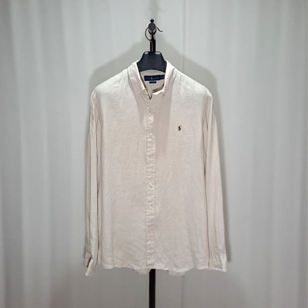  (택포) 폴로 랄프로렌 오트밀 린넨 셔츠 XXL B872