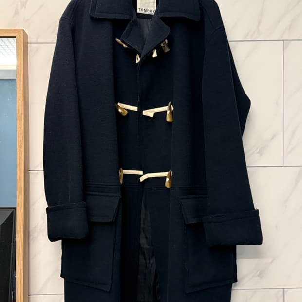 스튜디오 톰보이 울 더플 코트 네이비