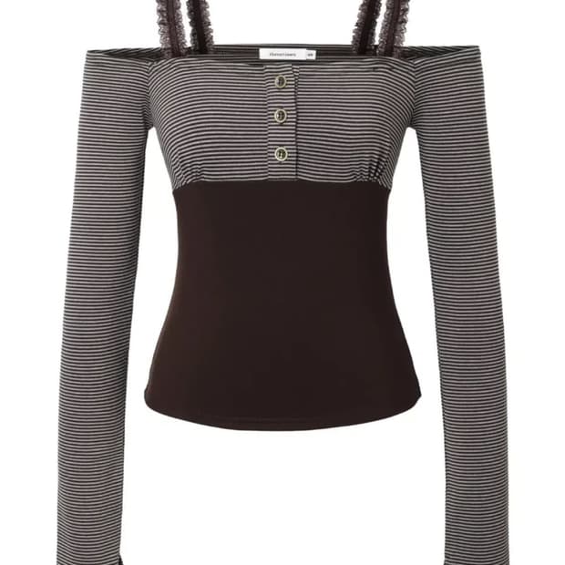 쓰리타임즈 pipi stripe off top