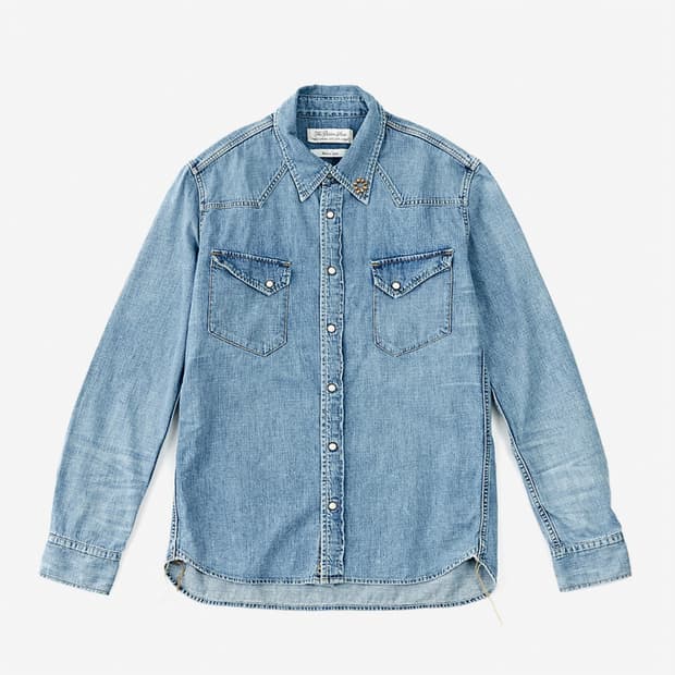 Remi Relief Denim Western Shirt(1studs)