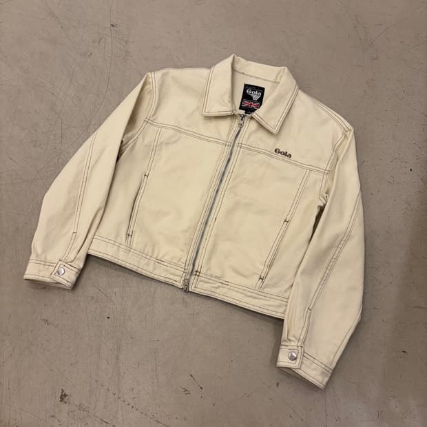 골라 아이보리 크롭 데님 자켓