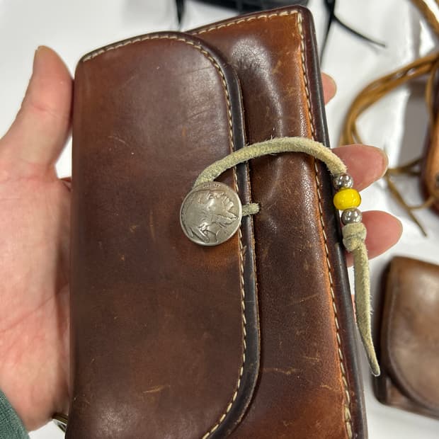 GOROS 올드고로스 새들레더 콘초 중지갑