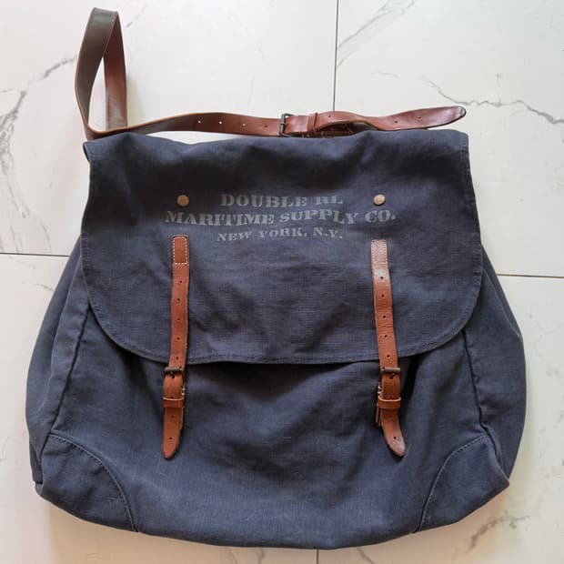 [희귀] RRL 더블알엘 마리타임 캔버스 메신저백