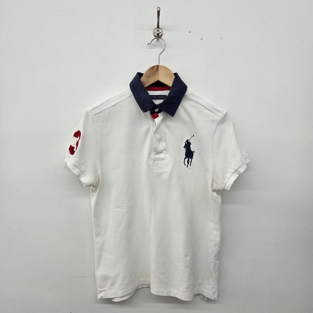폴로 랄프로렌 화이트 반팔 카라티 빅포니 여s