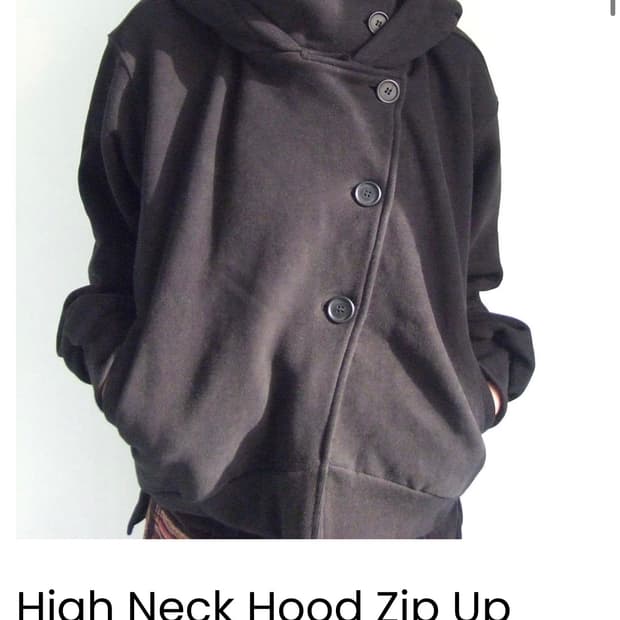 오스하이 High Neck Hood Zip Up Black