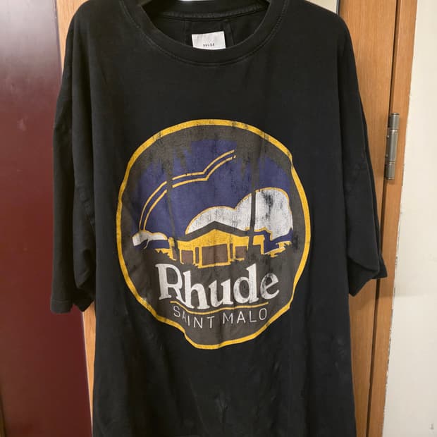 RHUDE 남성 크롭 티셔츠