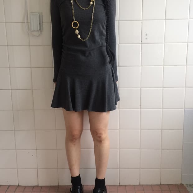 Side shirring point onepiece