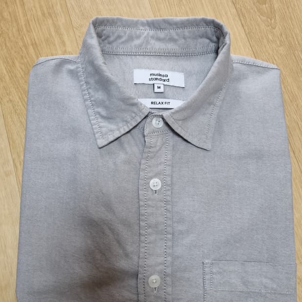무신사 스탠다드 릴렉스 핏 옥스포드 셔츠 [그레이] 
M