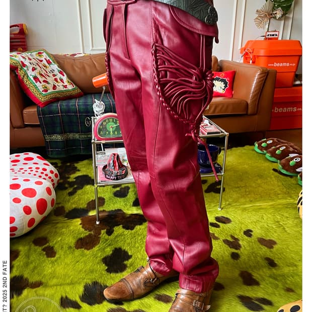 Vintage Real Lambskin 3D Leather Trouser