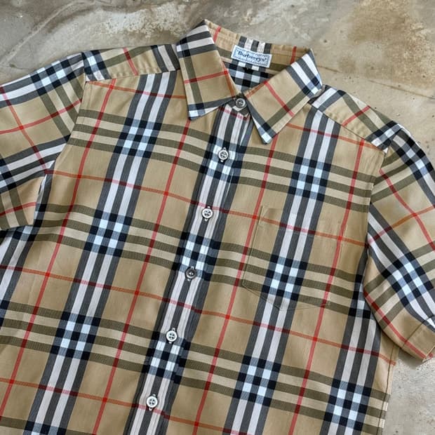 L 버버리 노바체크 여성용 반팔 셔츠