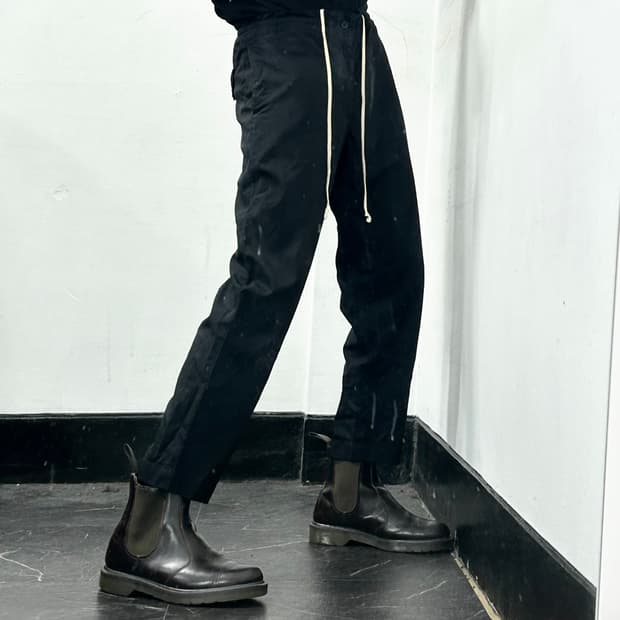 꼼데가르송 블랙 드로우 스트링 팬츠