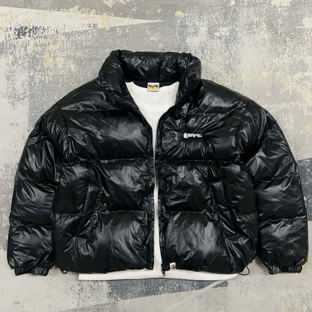 베이프 나일론 레터링 푸퍼 패딩