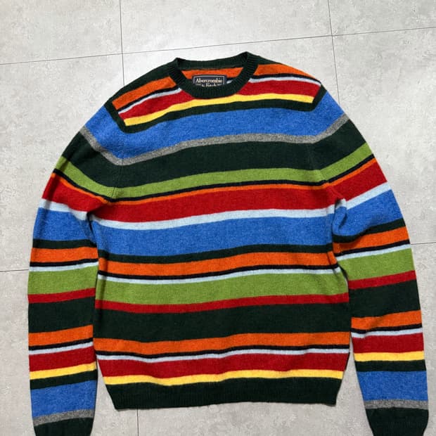 00s 아베크롬비 멀티컬러 빈티지 울 니트 100size  