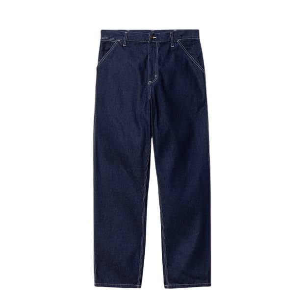 칼하트 WIP 노르코 블루 데님 심플 팬츠 블루 원 워시