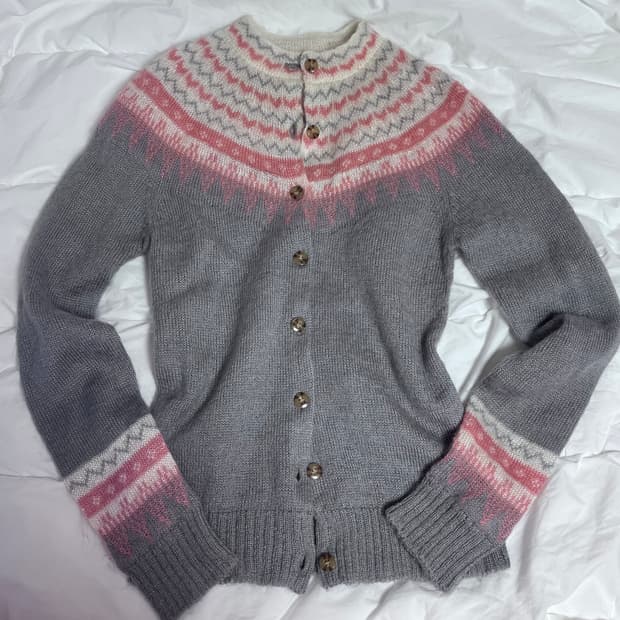 핑크 그레이 니트 빈티지 일본 