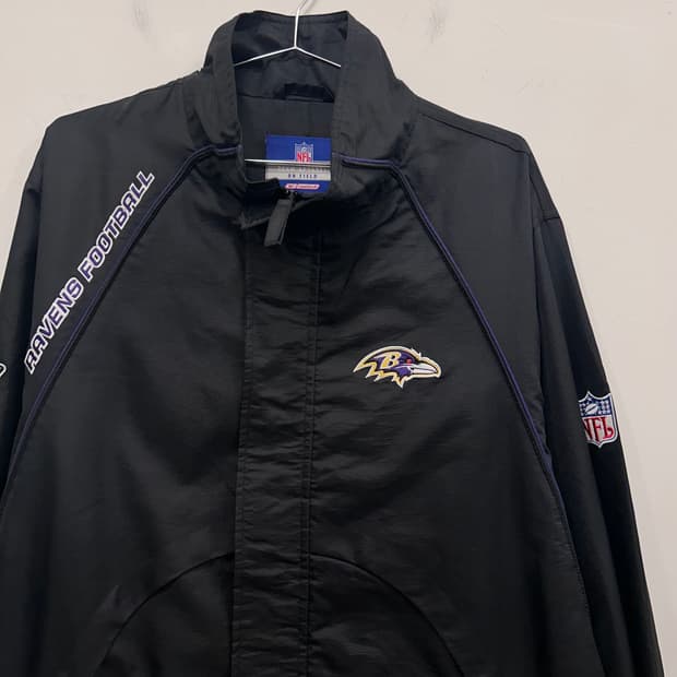 리복 NFL RAVENS 풋볼팀 나그랑 오버핏 바람막이