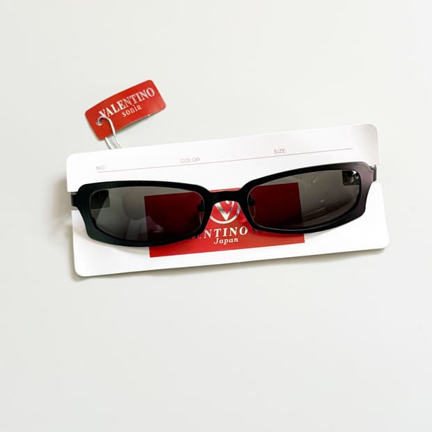 VALENTINO SONIA JAPAN 블랙 메탈릭 빈티지 선글라스