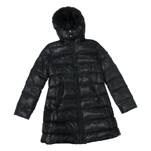 ATELIER SAB 아틀리에사브 유광 블랙 후드 롱 다운 패딩 (M)