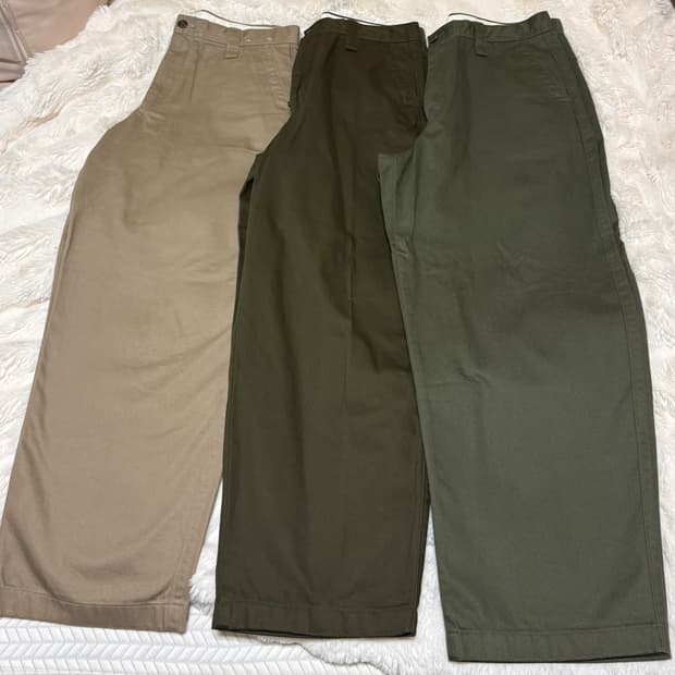 유니클로u 와이드핏 치노 팬츠 3종