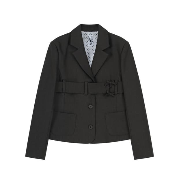 카시코 리본 벨트 자켓