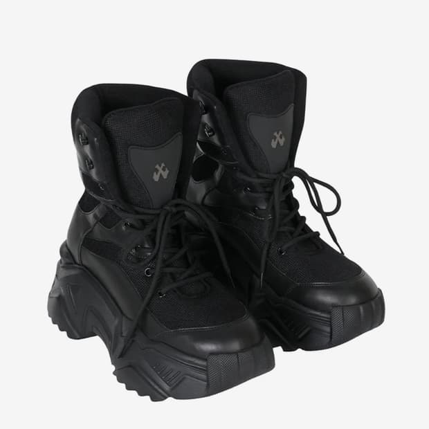 yeel PLATFORM BOOTS SNEAKERS BLACK